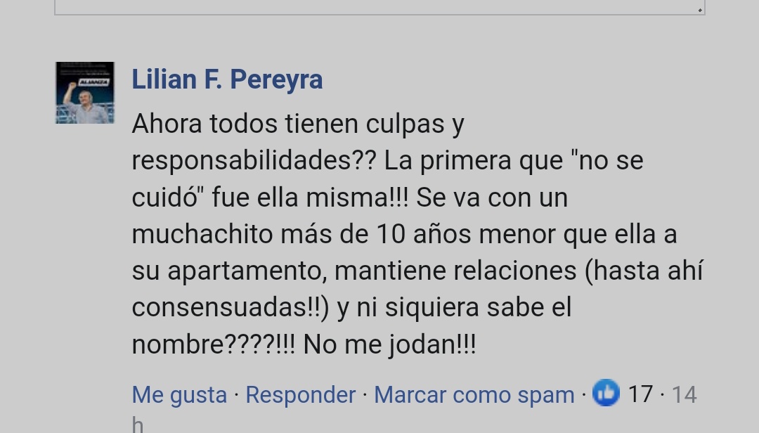 Luleta1899's tweet photo. Te violan grupalmente. Denuncias. Te escrachan en una radio. Perdés tu trabajo. Cambia el fiscal y le da un giro al expediente (con o sin razón, no lo sé) y te enteras por la prensa. Y después tenés que leer comentarios como estos. Por si alguien más juzga el "xq no denunció" https://t.co/STqwtYjMHr