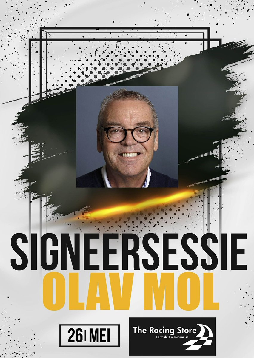 TheRacingStore1's tweet photo. Donderdag 26 mei is Olav Mol bij The Racing Store in Rotterdam. Hij signeert zijn nieuwe boek “Kriskras door de Formule1 “en je kan met hem op de foto. Ben jij er ook bij? https://t.co/fBXeBrbM0v @Olav_Mol @jackontracks @Max33Verstappen https://t.co/EZN0tItgqG