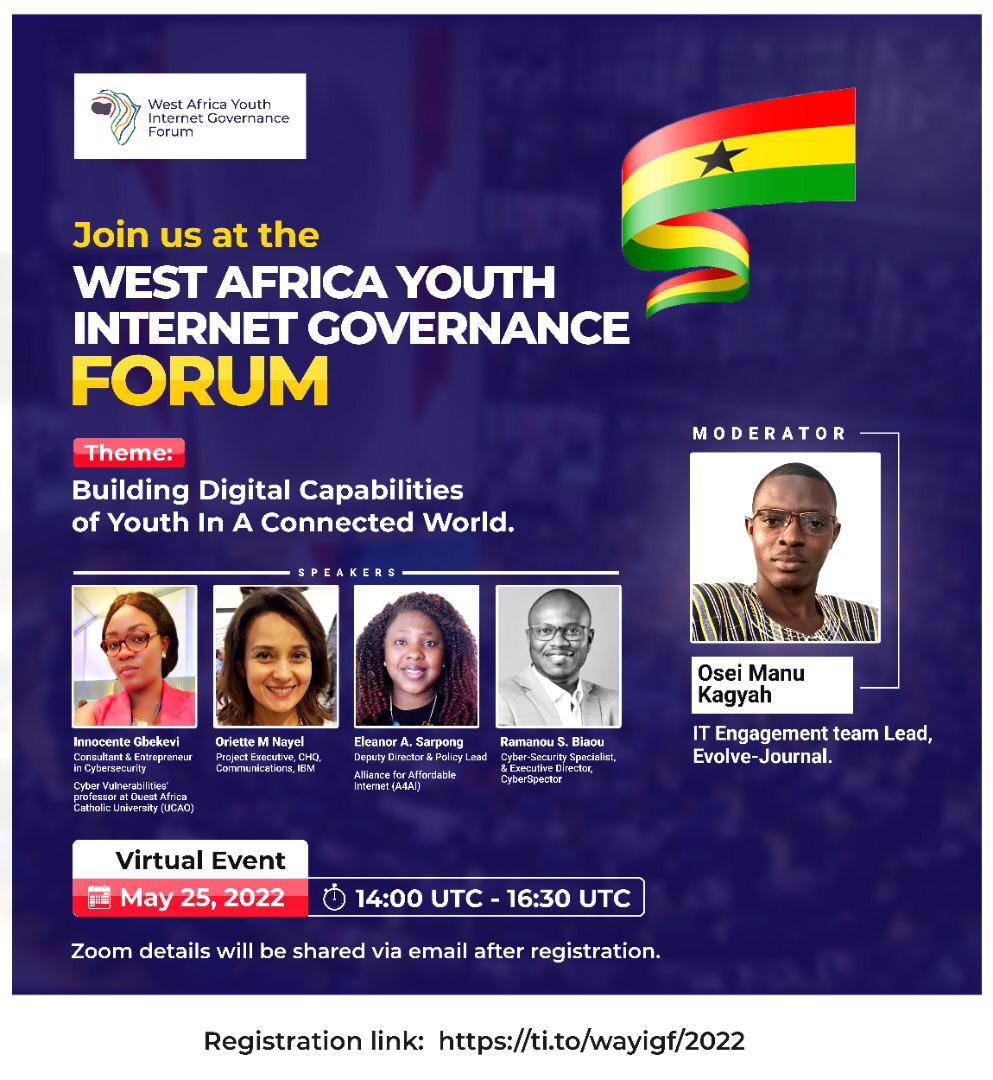 myjoy28's tweet photo. Join us at the 2022 edition of the West Africa Youth IGF.
The virtual event under the theme: Building Digital Capabilities of Youth in a Connected World
Learn more and register here: https://t.co/n1MA5HzxRe

#WAYIGF22 #WAYIGF https://t.co/1Zrxsj4VuF