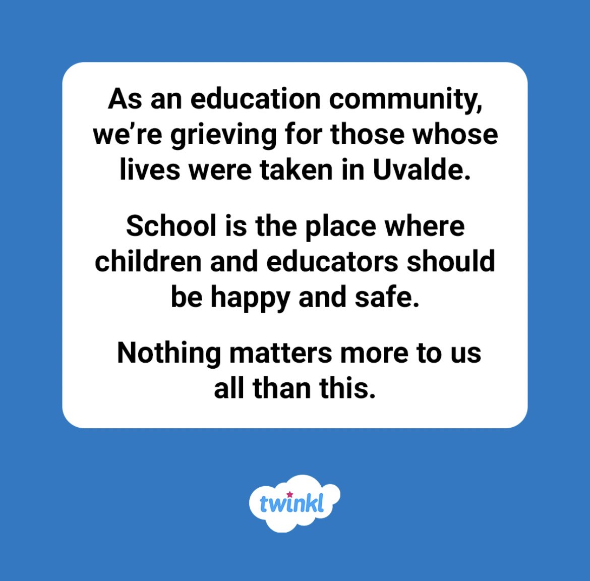 Our thoughts are with those affected by the events in Texas🤍