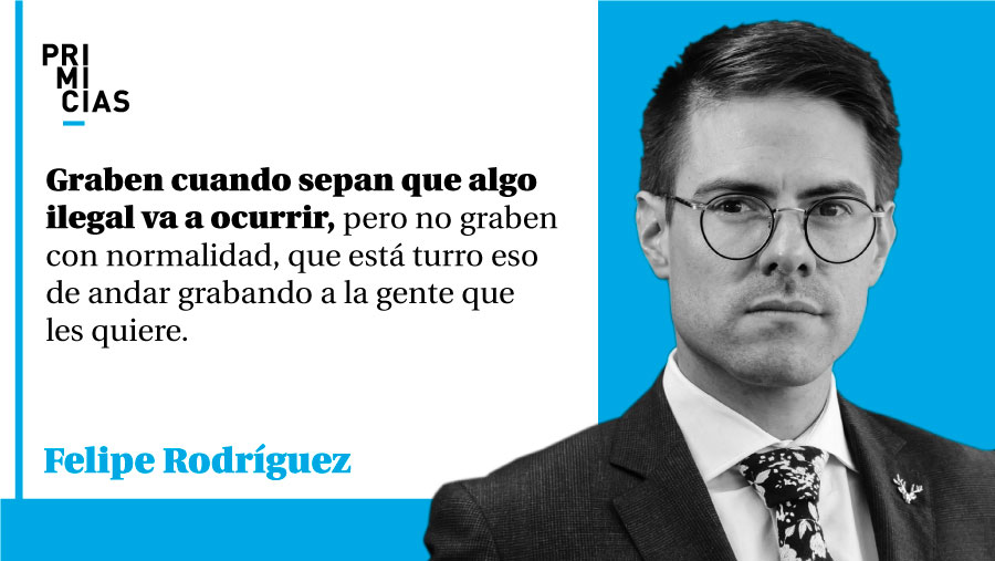 Primicias's tweet photo. '¿Te puedo grabar sin tu consentimiento? Obvio, gil'. Lea #EnSusMarcasListosFuego de Felipe Rodríguez (@FRM87). » https://t.co/xN4j9GwJja https://t.co/BRsfy06jh5