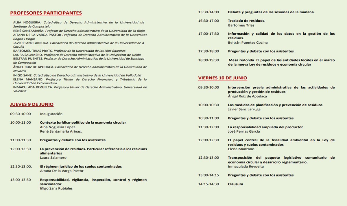 📢Curso "LA NUEVA LEY DE RESIDUOS Y SUELOS CONTAMINADOS: el papel del Derecho en la transición hacia una economía circular

📍Fundación Luis Seoane
🗓️9 y 10 de junio

Toda la información 👇👇
uimp.es/agenda-link.ht…