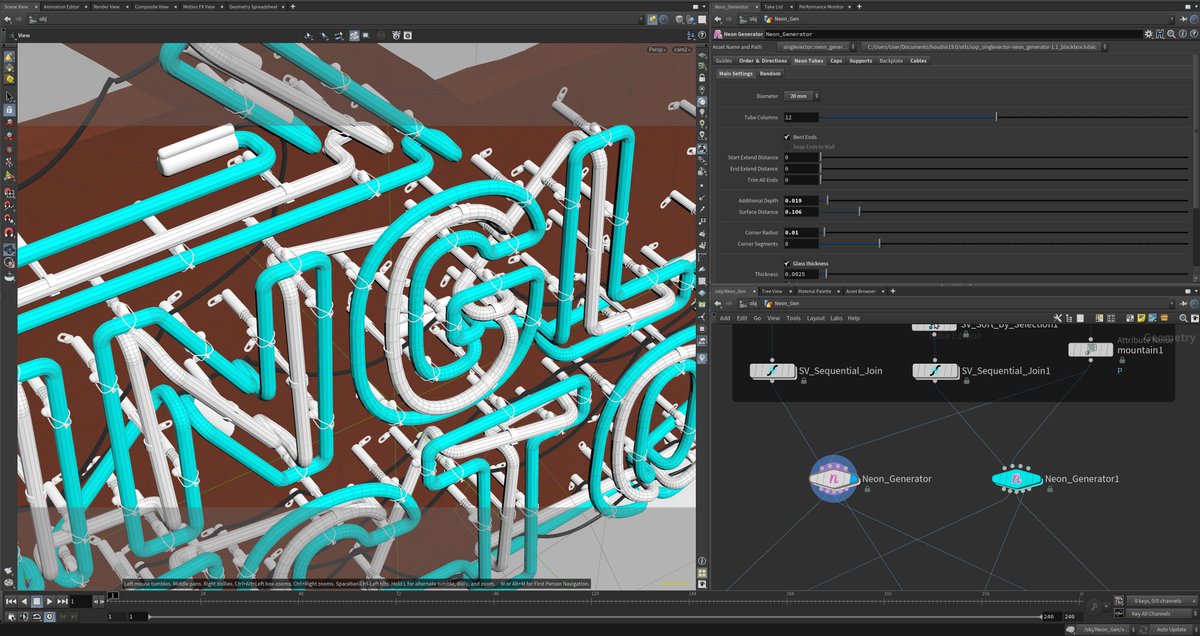 singlevector's tweet photo. Neon Generator beta is now available!
Download it here: https://t.co/bf0gVemCnC

Don't be shy, show your results!

#Houdini #DigitalAssets #3D #NeonGenerator #Beta #Free https://t.co/apePgvWZh0