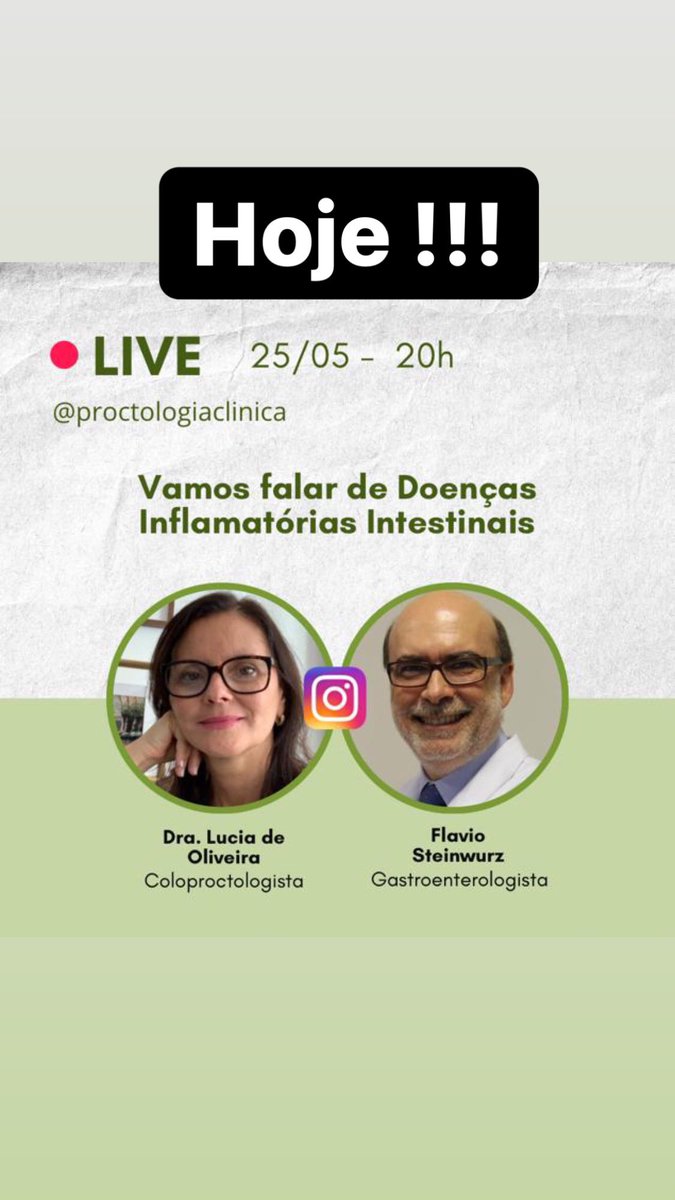 luciacolorectal's tweet photo. Hoje ! Today! In @proctologiaclinica with @Flaviostein Join us at 20 pm Br @AmCollegeGastro @CrohnsColitisUK @CrohnsColitisFn #IBD #retocolite #colitis https://t.co/Lzl1XJa1mf