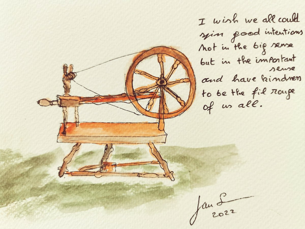 I wish
by Jan Somers 

I wish we all could
spin good intentions
not in the big sense
but in the important sense
and have kindness
to be the fil rouge 
of us all.