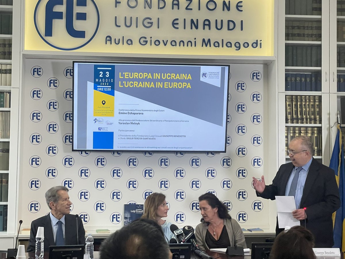 Sebastiano Fulci (@sebastianofulci) on Twitter photo Congratulations to <a href="/fleinaudi/">Fondazione Luigi Einaudi</a> for the great event organized on the war in Ukraine. Excellent interventions of first Deputy Prime Minister <a href="/EmineDzheppar/">Emine Dzheppar</a> Amb. <a href="/GiulioTerzi/">Giulio Terzi</a> <a href="/avvbenedetto/">Giuseppe Benedetto</a> and <a href="/SiracusaInst/">Siracusa Institute</a> Director EP Reale Congratulations to <a href="/fleinaudi/">Fondazione Luigi Einaudi</a> for the great event organized on the war in Ukraine. Excellent interventions of first Deputy Prime Minister <a href="/EmineDzheppar/">Emine Dzheppar</a> Amb. <a href="/GiulioTerzi/">Giulio Terzi</a> <a href="/avvbenedetto/">Giuseppe Benedetto</a> and <a href="/SiracusaInst/">Siracusa Institute</a> Director EP Reale