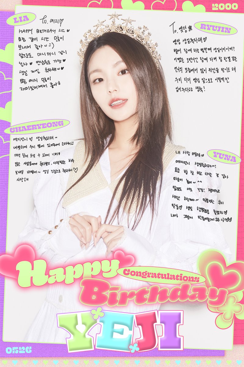 HAPPY BIRTHDAY YEJI

🎂YEJI’s Sweet B-DAY LIVE🎂

2022.05.26 THU 21:00 (KST)
instagram.com/itzy.all.in.us

#ITZY #MIDZY
#스윗리틀키티_예지야_생일축하해
#HappyYejiDay
#SecretWeaponYEJIDay
#예지 #YEJI