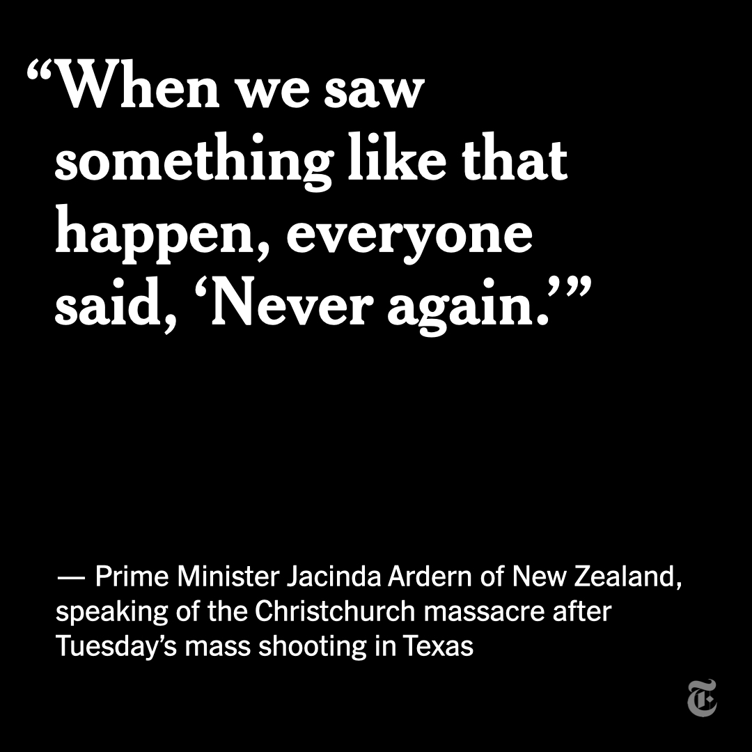After a mass shooting left 51 dead in 2019, New Zealand sprang to action, quickly banning most semi-automatic weapons and launching a buyback scheme. Jacinda Ardern, the country’s prime minister, said the response was “pragmatic.” nyti.ms/3lHVC9m