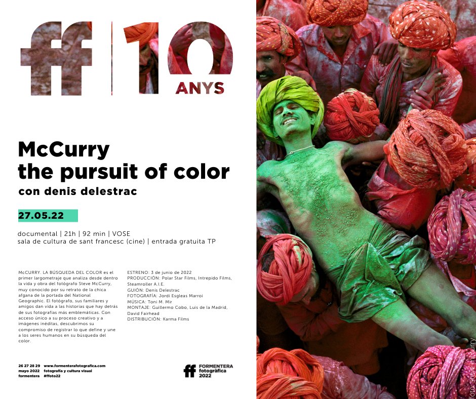 visitformentera's tweet photo. Hoy a las 21h en #Formentera tenemos en honor de ver el #preestreno de 'McCurry. The pursuit of color' 🤩
📍 Sala de cultura de Sant Francesc Xavier
🎟️ Entrada gratuita hasta agotar el aforo
A partir del 3 de junio en cines
Gracias @formenterafotog #ffoto22 https://t.co/fczKcF9yFb