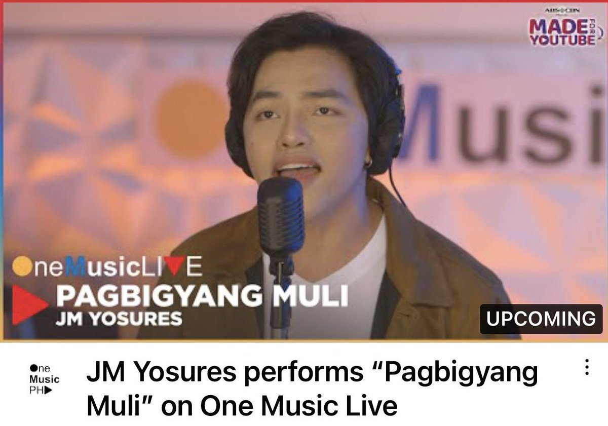 JMsurers's tweet photo. Bukas na! ππΌπ₯°
Sabay-sabay nating panoorin ang premiere ng βPagbigyang Muliβ version ni bhiE. Head over to OneMusicPH YT channel β¬οΈ
π https://t.co/s7jGPx0ki8
7 PM PHT. Please set your reminders. Kitakits bukas, fam!
@jmyosures | #JMYosures
@OneMusicPH | #OneMusicLive https://t.co/dyPmdkqhXl