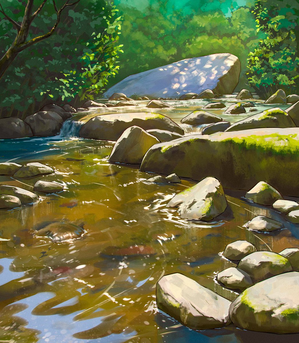 JacksonjokerArt's tweet image. The creek, a new painting I just wrapped up.