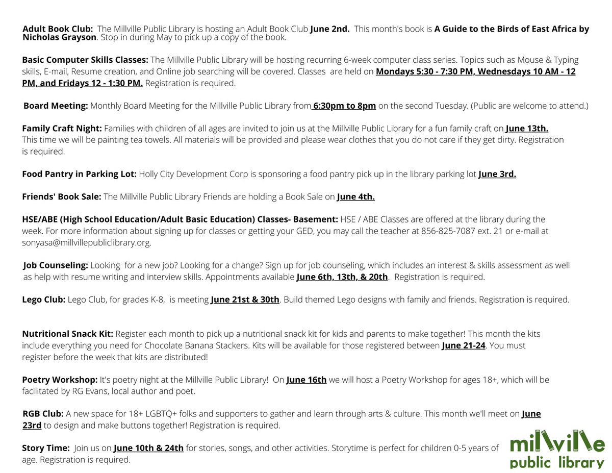 Millville Public Library tweet media