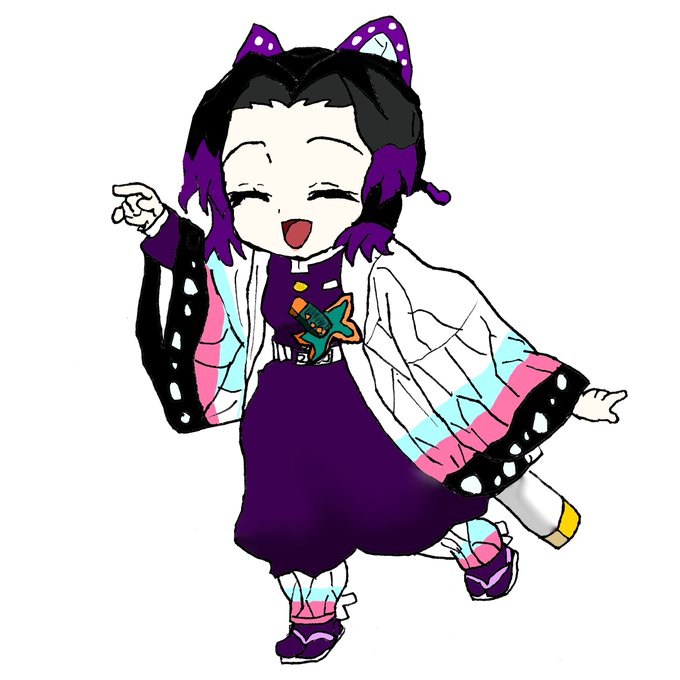 poterinさんがTwitterに投稿した胡蝶しのぶ(鬼滅の刃)のイラスト。