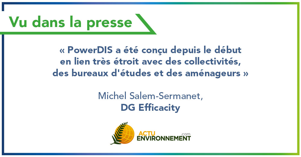 efficacity_lab's tweet photo. 📰#VuDansLaPresse 📰
@Actuenviro revient dans cet article sur le lancement de #PowerDIS, le logiciel de simulation énergétique des quartiers bas carbone unique en Europe co-developpé @cstb_fr.

@rach_boughriet 

À découvrir ici 👉https://t.co/ci6VgnSfpS https://t.co/ih8YT472N4
