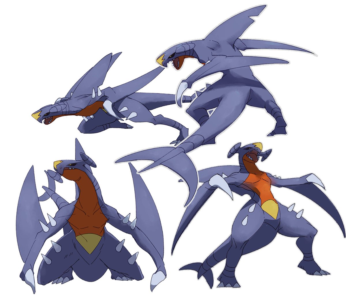 garchomp no humans pokemon (creature) open mouth white background claws tongue spikes  illustration images