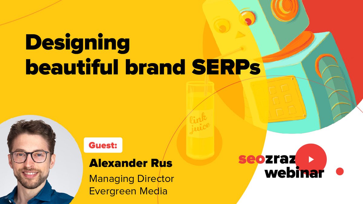 Today's #seozraz webinar with biggest #seo influencer in German language Alexander Rus from <a href="/4evergreenmedia/">Evergreen Media®</a> about designing beautiful brand SERPs. Register here: facebook.com/events/4305340…
