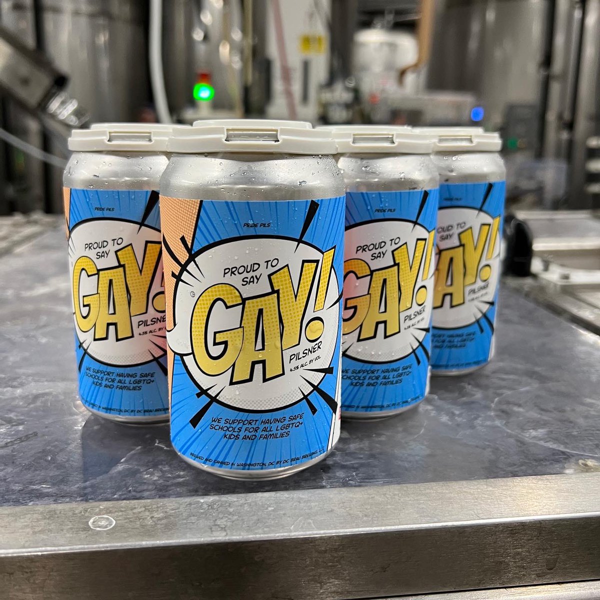 WashBlade's tweet photo. We are #ProudToSayGay! Our annual #PridePils can with @dcbrau was canned yesterday. Design by @DistrictCoop π³οΈβππ³οΈββ§οΈ
Be the first person to get it next Thursday (June 2nd) at @DachaDC Navy Yard from 6-11PM! https://t.co/xtbJf0HWXG