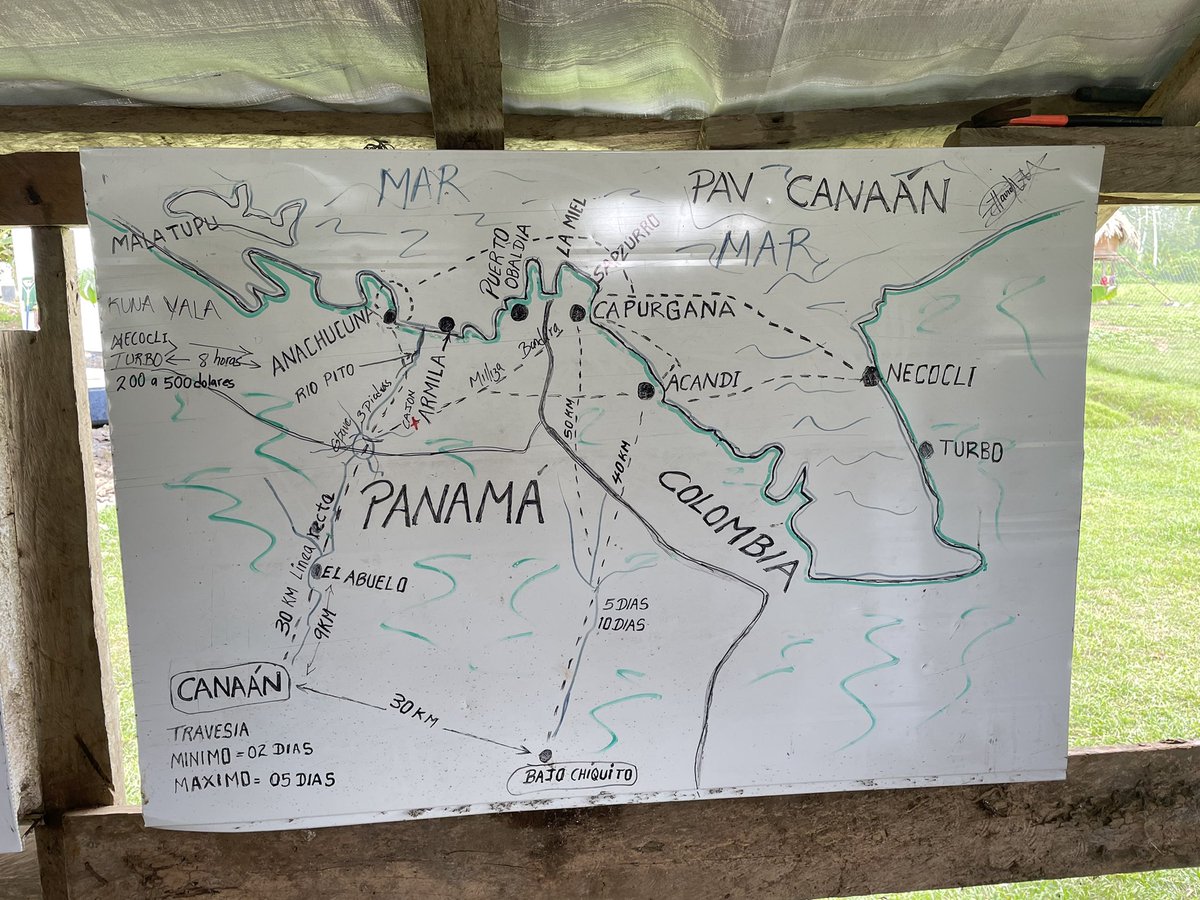 JuanPappierHRW's tweet image. Hasta el año pasado, los migrantes llegaban a la comunidad de Bajo Chiquito, a través de Capurganá y Acandí.

Ahora llegan a Canaán. El cambio de ruta ocurrió luego de que, al parecer las AGC, asesinaran al líder Fredy Pestana Herrera, quien había promovido la ruta por Acandí.