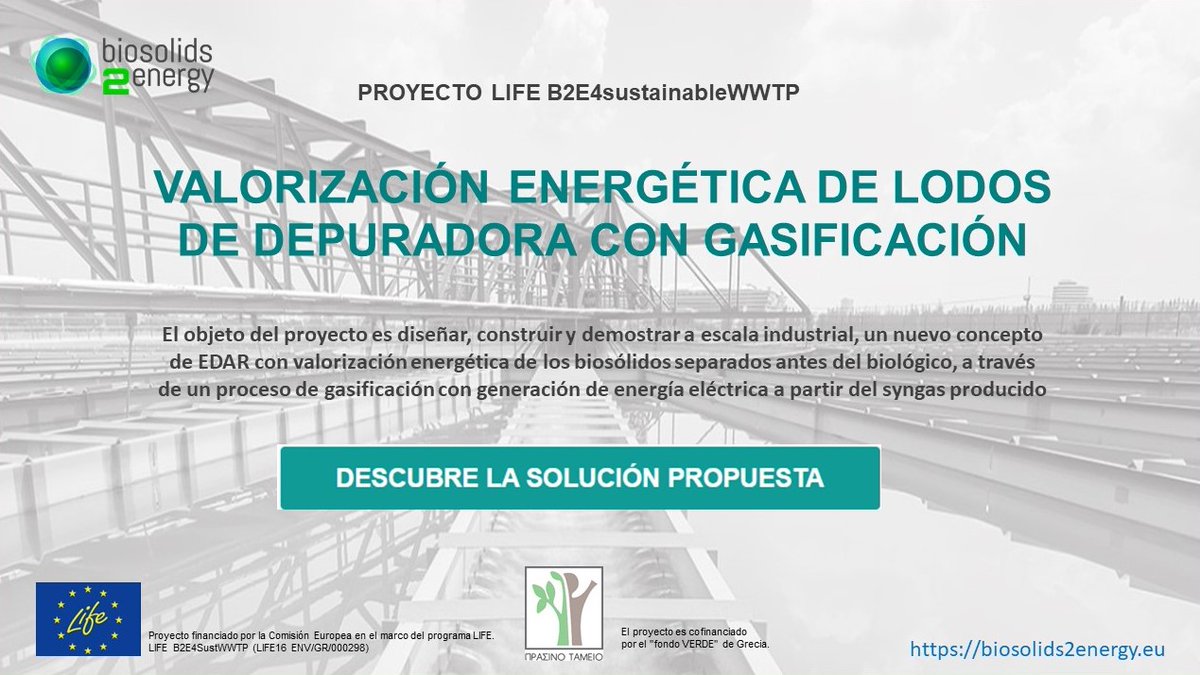 CETENMA's tweet photo. 🔵🟢 LIFE #B2E4SustWWTP | Valorización energética de #lodos de #depuradora con gasificación
🗞️Descubre la solución propuesta y accede a la última newsletter 👉 https://t.co/Oxy94qzTNX
✅Conoce + del proyecto
🌐https://t.co/CvdjVYv840
🐦@LIFEB2E
#LIFEB2E4 #B2E4 #LIFEproject https://t.co/omLpejCOc3