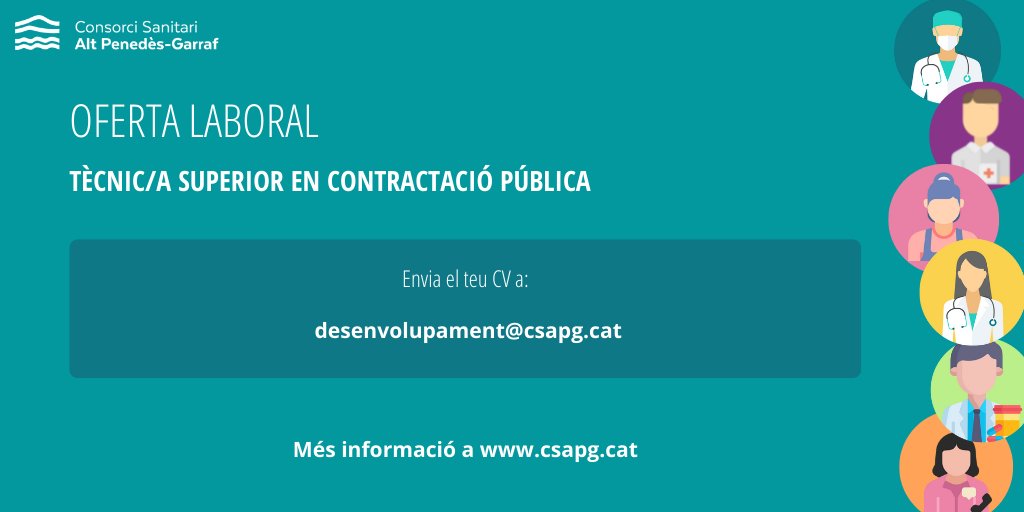 csapg_'s tweet photo. 🔵 Precisem incorporar un/a Tècnic/a Superior en Contractació Pública.
Estàs interessat/da? Fes-nos arribar el teu CV!
ℹ️👉Més informació: https://t.co/Fnh7yCY3EP
#ofertalaboral #ofertadefeina #contractacio #contractaciopublica https://t.co/kwGICrIchH