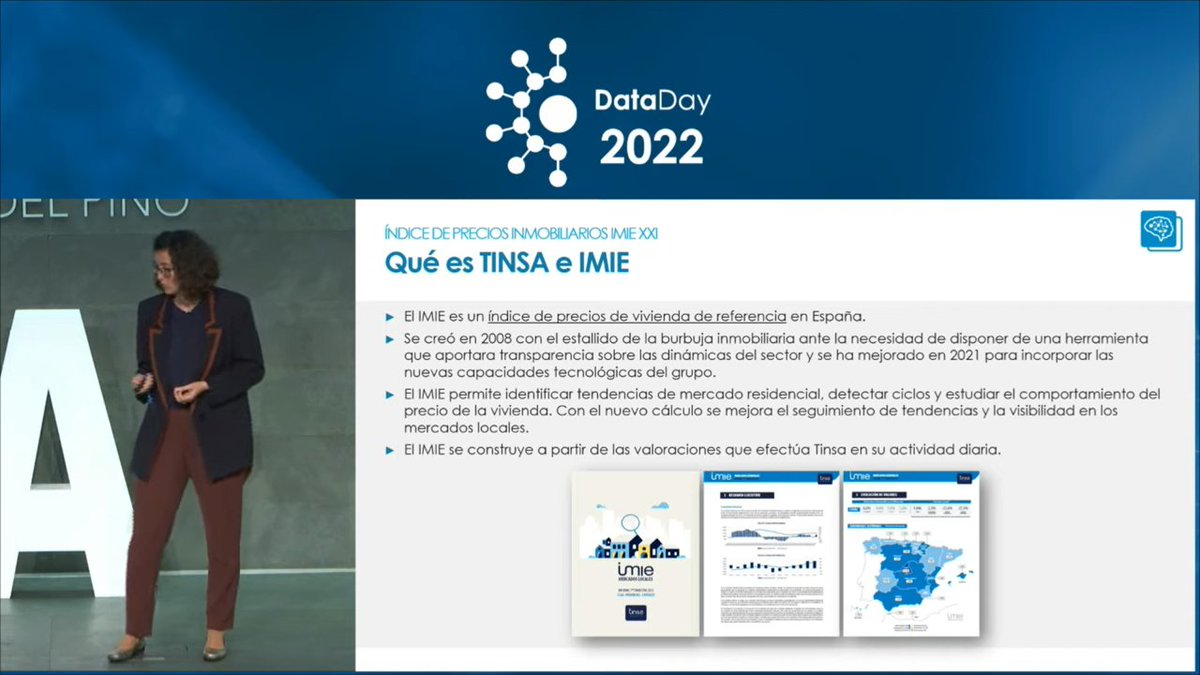 José Rivera,  Global Head of Digital Transformation, da paso a Cristina Arias (Research director <a href="/tinsa/">Tinsa España by Accumin</a> ) y a Rocío Jiménez (Head of Analytics @DataCentricSol ). Estas dos cracks explicarán un caso práctico: "Cómo aplicar el IMIE en el sector de Real Estate" #dataday2022