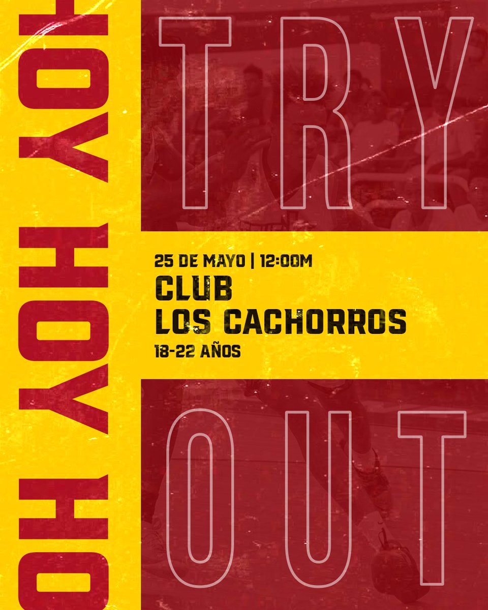 Llegó el día, es HOY 🏀 No te quedes, te esperamos. 🏀🔥

📍Club Los Cachorros, Cristo Rey
🕢 12:00 del mediodía

Solo hombres de 18 a 22 años

#truenos #basketball #baloncesto #sports #deporte #tryout #equipo #distritonacional #cristorey