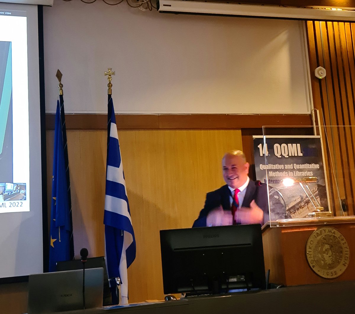 ademirhan's tweet photo. From my today's #presentation at the International #conference on "Qualitative & Quantitative Methods in Libraries" #QQML 2022 in #Athens #Greece https://t.co/VhNI9t8ThS