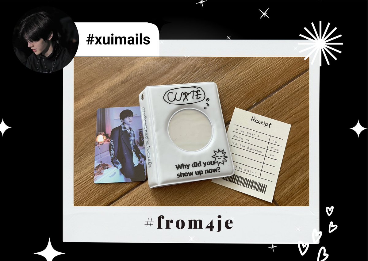 xuicartz's tweet photo. — #xuimails │#from4je💌

collbreak haver na me  🫶

thank you sm ulit @seonhauls for letting me claim the collbook and for packing it securely!🥺hoping for more transactions with you po!💗 https://t.co/yiLvgcfPDy