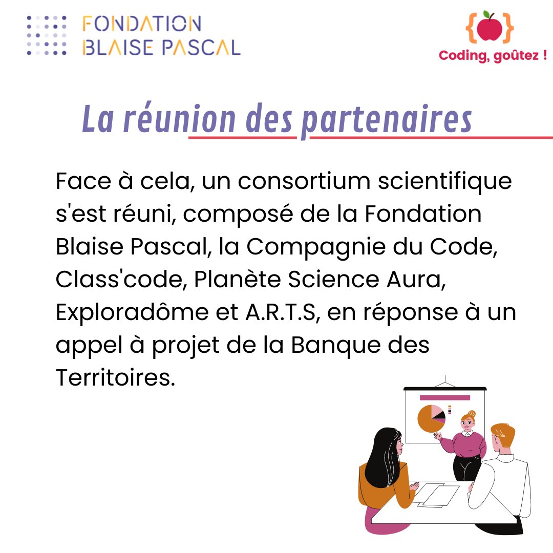 FondBPascal's tweet image. Voici comment nous avons décidé de nous lancer dans le projet #CodingGoûter avec @CompagnieDuCode, @classcode_fr, Planète sciences Aura, @Exploradome et A.R.T.S ! 🍎💻
Notre page de don : lnkd.in/eKrE63T9
#coding #fundraising #informatique