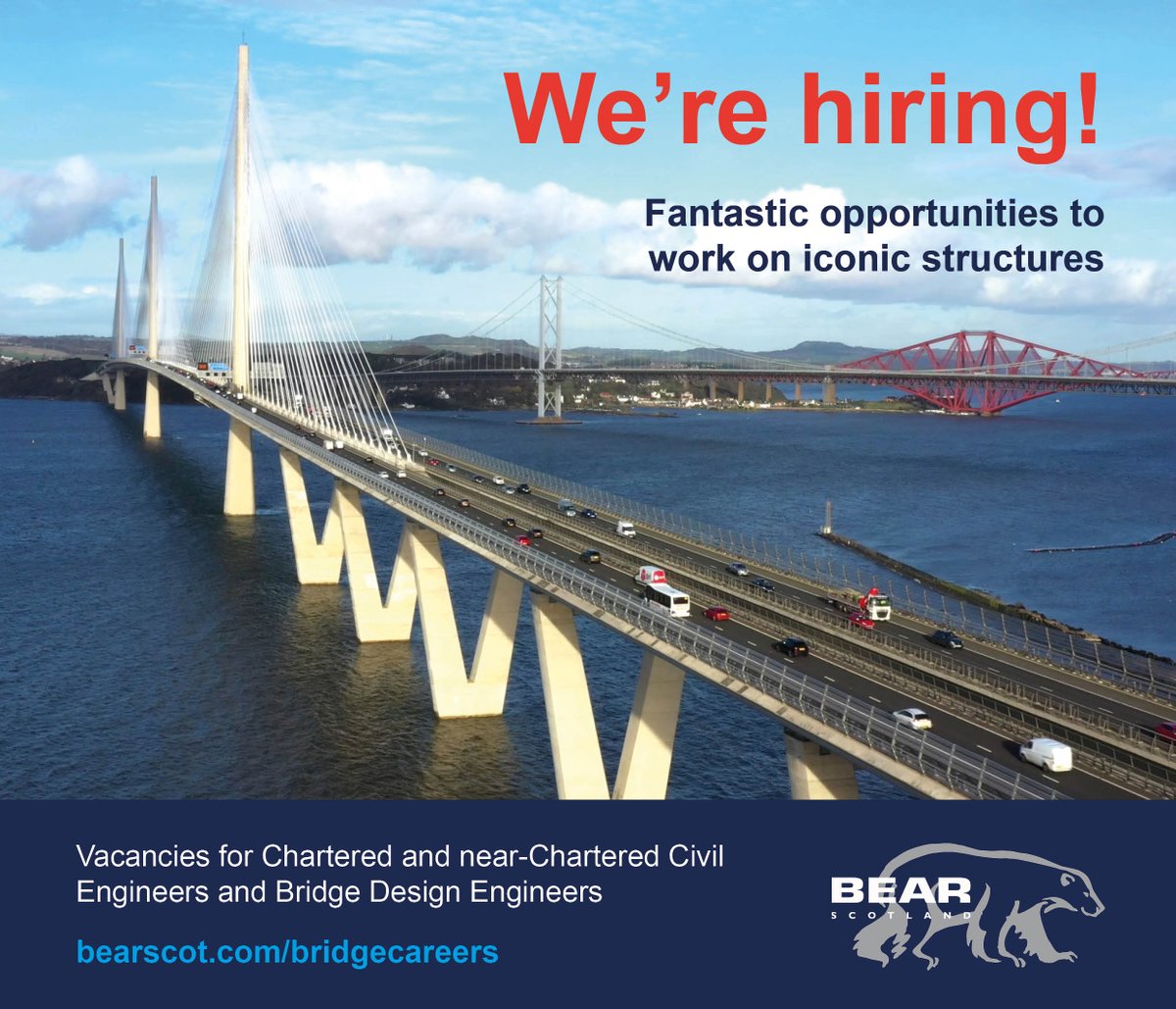 We're hiring!

Are you a Chartered or near Chartered Civil or Bridge Design Engineer who wants to make a difference to Scotland’s largest and most iconic bridges?

If so, BEAR Scotland has a role for you.

To find out more, visit bearscot.com/bridgecareers