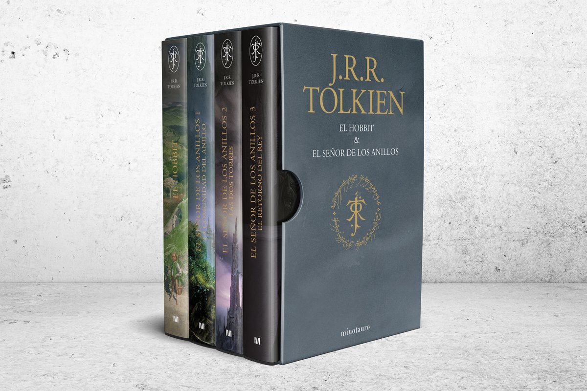 minotaurolibros's tweet photo. ¡Confirmado! En septiembre llegará a librerías este estuche edición de lujo que hará las delicias de los fans de J. R. R. Tolkien. Incluirá las ediciones en tapa dura de #ElHobbit y los tres volúmenes de #ElSeñorDeLosAnillos.

https://t.co/Y67cuvjuY9 | #Tolkien https://t.co/MdEycQXilg