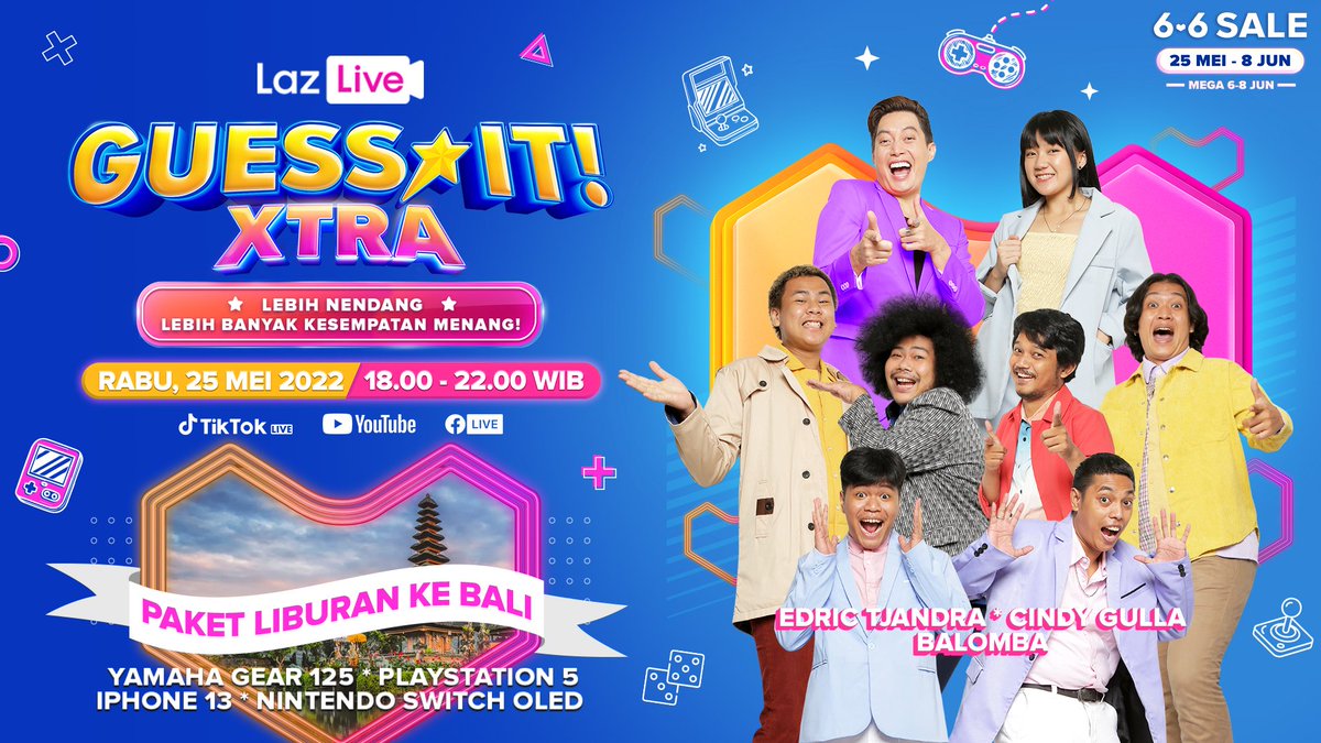 LazadaID's tweet photo. Lazadians, mau healing nggak perlu keluar rumah~ Kamu bisa ketawa dan seru-seruan bareng artis kesayanganmu di GUESS IT XTRA! Jangan sampai kelewatan buat Join Lazlive Bertabur Hadiah~ Cus, nonton disini: https://t.co/AMA5DRi67p

#NontonGuessItEXTRA
#TiketBaliDariCindyGulla https://t.co/5thifz9nL4