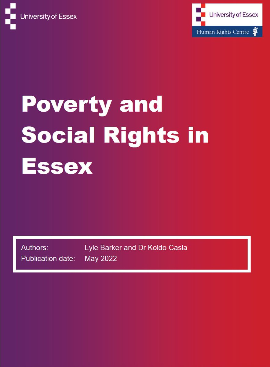 📢Today's the day!
My amazing colleague @koldo_casla and I are pleased to present our new #HumanRightsLocal report on Poverty and Social Rights in Essex - THREAD👇

essex.ac.uk/news/2022/05/2…