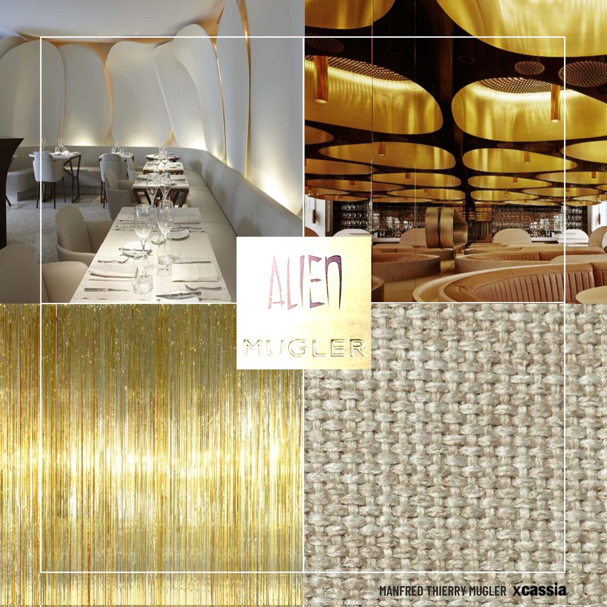 cassia_global's tweet image. MOODBOARD FOR A GREAT ROOM WITH A VIEW
Sourcing ideas from the Alien perfume Manfred Mugler created, the inspiration for interiors of this home was about lightness in volumes, tactility of materials, scent and movement. #mugler #AlienGoddess #brandeddesign @cassia.global