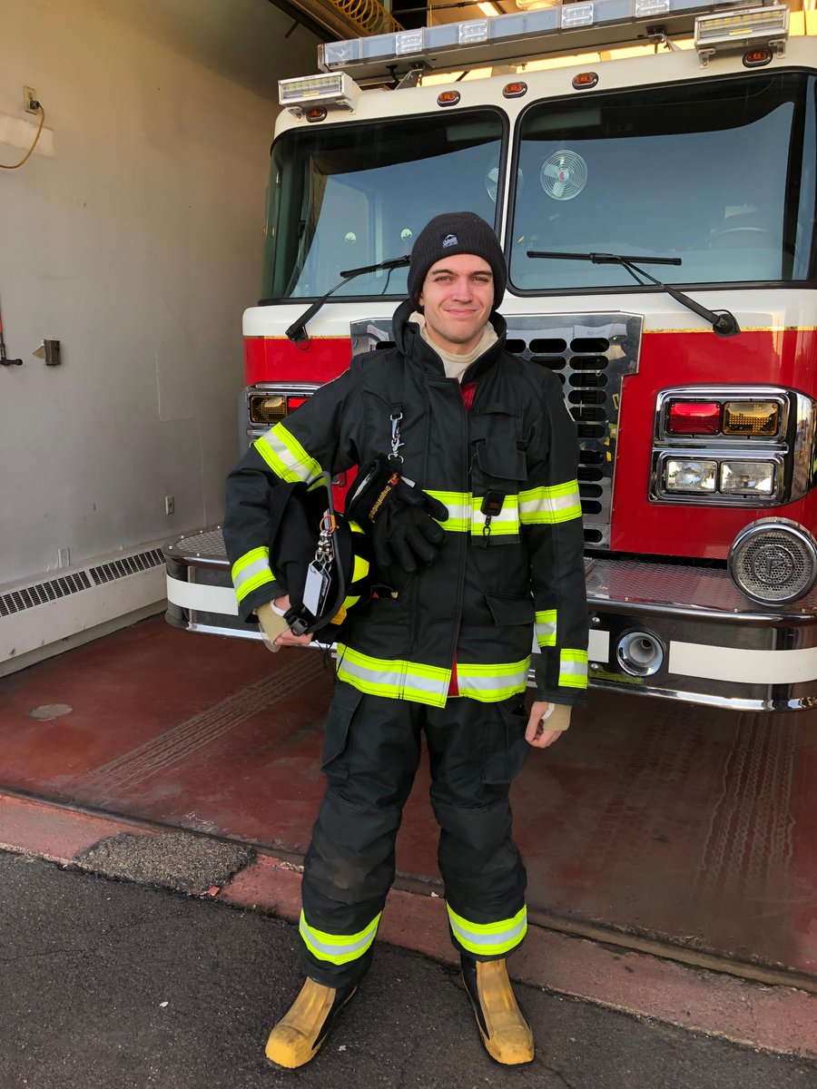 Meet Firefighter Andrew Chisholm.                 Andrew has been with the dept for a year and reminds everyone to test their smoke alarms for life!