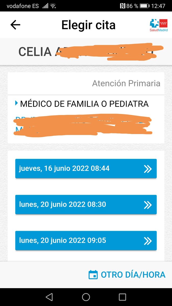 Mi hija de 19 años está con fiebre y unas placas en la garganta que se las ve ella según abre la boca. Y esta es la cita más próxima.

Seguir votando a Ayuso y al <a href="/ppmadrid/">PP Comunidad de Madrid</a> <a href="/SaludMadrid/">Salud Madrid</a> y veréis que bien😡😡😡