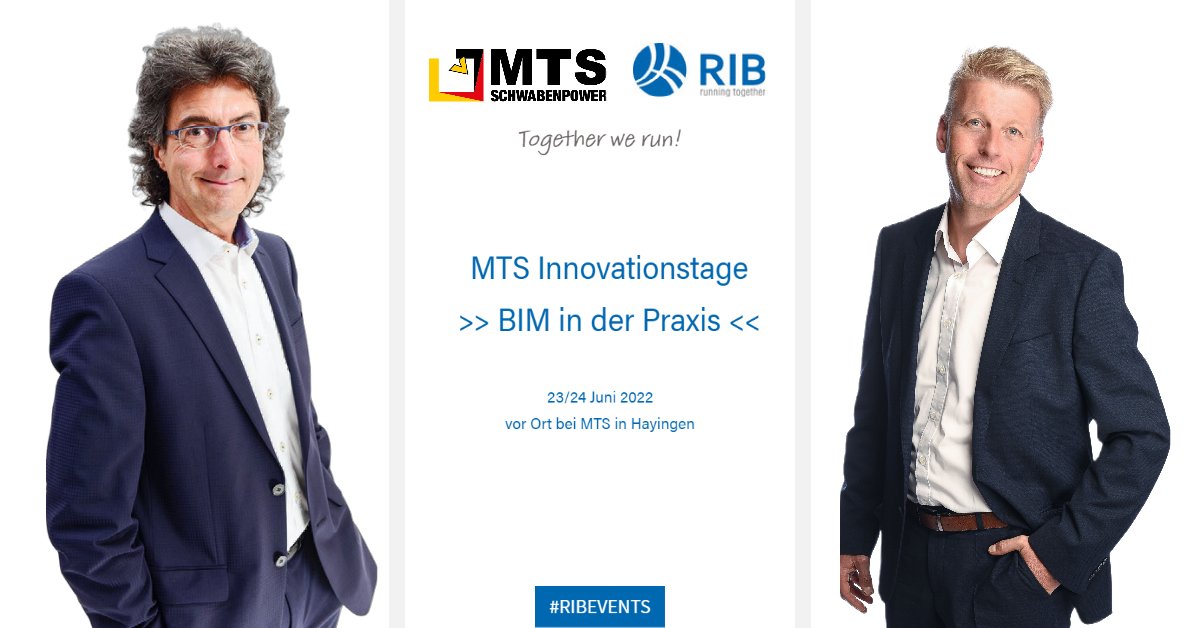 RIB_DACH's tweet photo. „BIM in der Praxis“ am 23/24 Juni 2022 mit #MTS und #RIB. Anmeldung https://t.co/OHhaABG4xI
#iTWO #itwocivil #baubranche #bim #infrastruktur #tiefbau #verkehrswege #baustellen #digitalisierung https://t.co/5UuPIBp0et