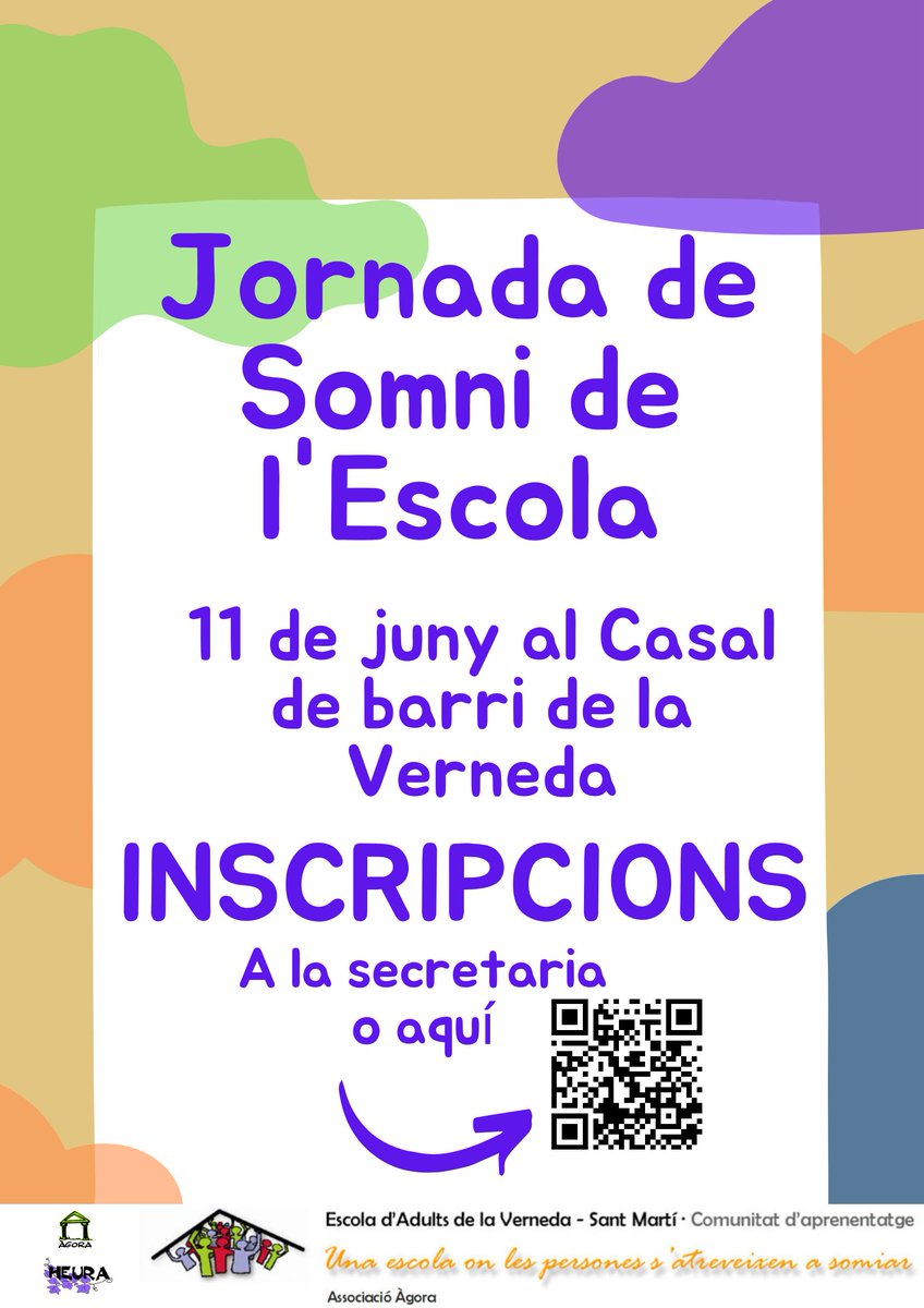 S'apropa un dia molt especial, ple d'emocions, il·lusions i transformació!! Ens omple d'alegria convidar-vos a les Jornades de Somni de l'Escola!!! Les celebrarem el dia 11 de juny al Casal de barri de la Verneda, us esperem a tots i totes!!! 💫🌟