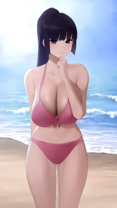 スポーツ万能で成績優秀でおっぱいでかい彼女と初めて海に行く図です 