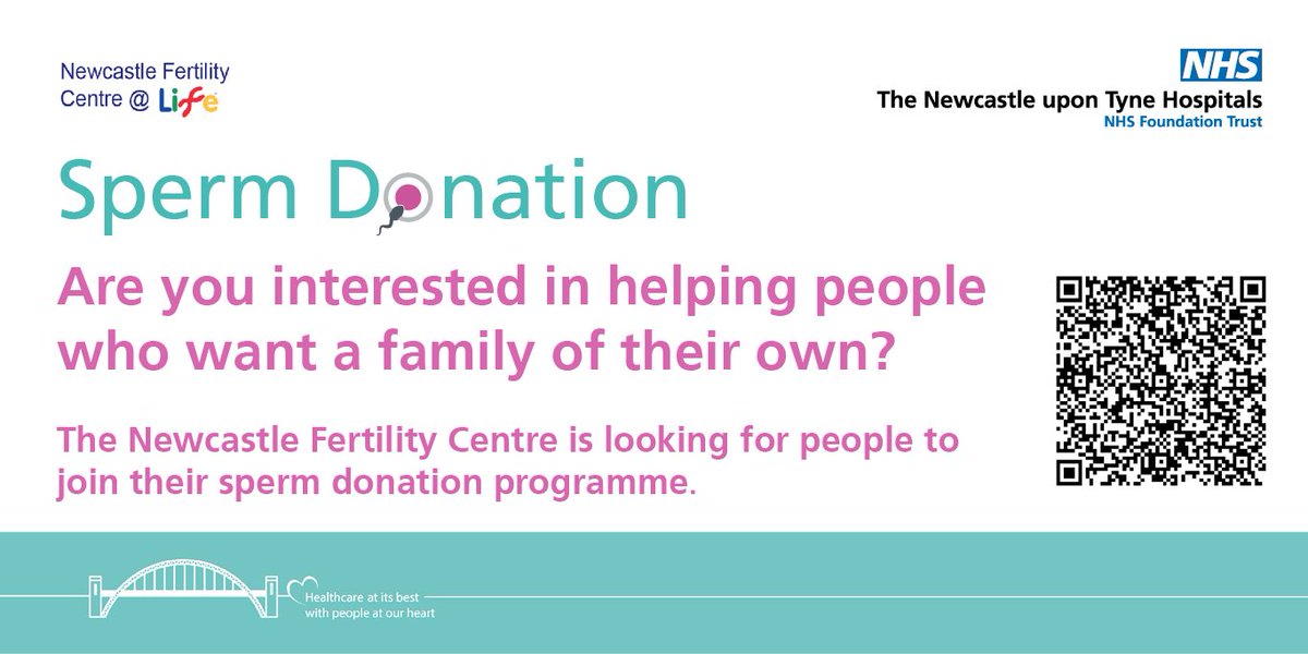 NewcastleHosps's tweet photo. 📣 Our experts @NewcastleFert would love to hear from anyone interested in participating in our #spermdonor programme where we can offer £35 per clinic visit. To find out if you’re eligible visit https://t.co/oiGODmXHZj email nuth.andrologyNFCL@nhs.net or use our QR code ⬇️ https://t.co/XfNgY1LCcf