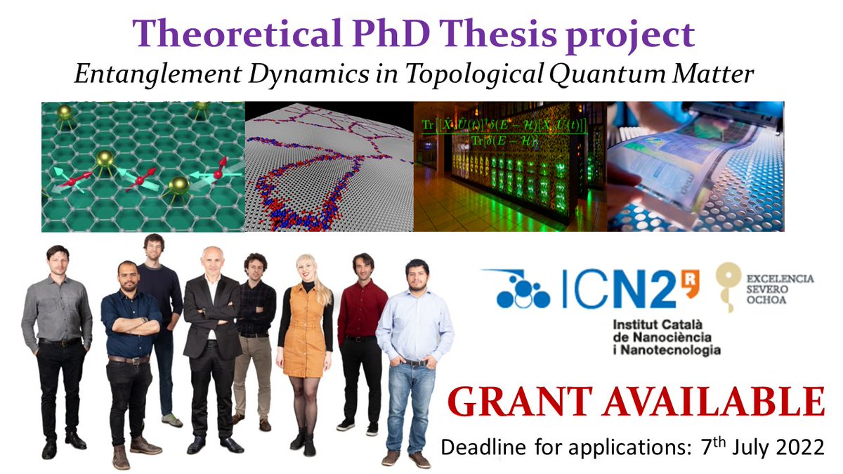 StephanSroche's tweet image. PhD Thesis project available in our group !
Join us for the exploration of extra dimensions of quantum entanglement dynamics in Topological Quantum Matter!! - towards novel quantum information transduction &amp;amp; manipulation paradigms..
jobs.icn2.cat/job-openings/3…