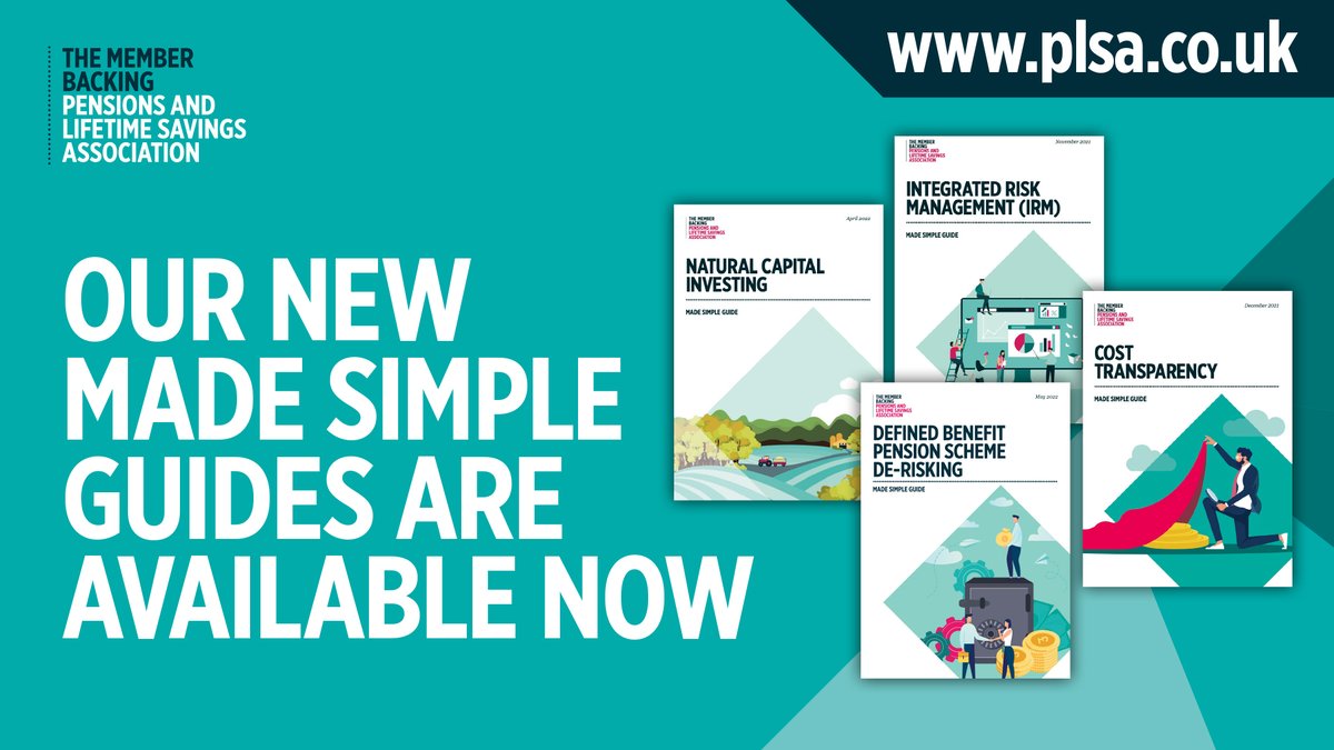 PensionsUK_'s tweet image. Don't forget to come over to the PLSA stand and pick up our new Made Simple Guides so you can obtain the practical knowledge and support you need to excel in your role. You can also check them out online. 

ow.ly/ZoKC50Jht1N

#PLSAinvest22 #pensionstogether #ANewBoost #PLSA