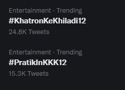ChotusaMew's tweet photo. Cool ! Look who is trending π
#PratikSehajpal π¦ #PratikFam π #PraShi π§‘ #PraIti π #PraIka π #PraChe π #PraNika π #PraNeri π€
#PratikInKKK12 #KhatronKeKhiladi12 #KKK12 https://t.co/DcymZT4pBd