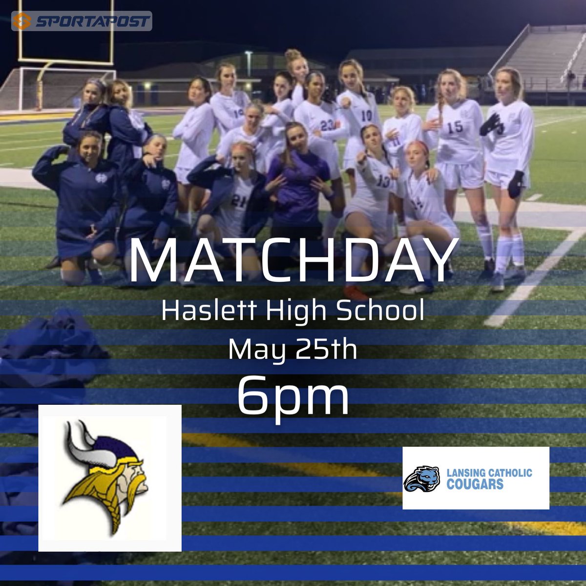Match day! The Vikings take on the Cougars of Lansing Catholic at Jamie agent Stadium. Varsity only-6pm start. #vikingpride #beatthecougars