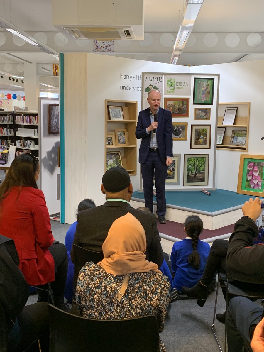 Into the Fabulous Green Exhibition Launch was held today at The Compton Centre, Chief Executive of Leeds City Council Tom Riordan , Cllr Salam Arif, Friends of Gledhow Valley Woods all attended, listening to school children & adults reading their poetry