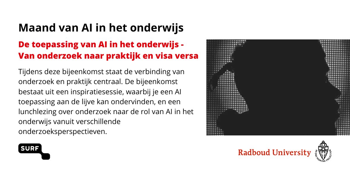 Joep van der Graaf (@graafjoep) on Twitter photo Wil je meer leren over AI in het onderwijs? Meld je dan aan voor ons evenement: surf.nl/agenda/maand-v… <a href="/LabAdaptive/">Adaptive Learning Lab</a> @SURF_onderwijs Wil je meer leren over AI in het onderwijs? Meld je dan aan voor ons evenement: surf.nl/agenda/maand-v… <a href="/LabAdaptive/">Adaptive Learning Lab</a> @SURF_onderwijs