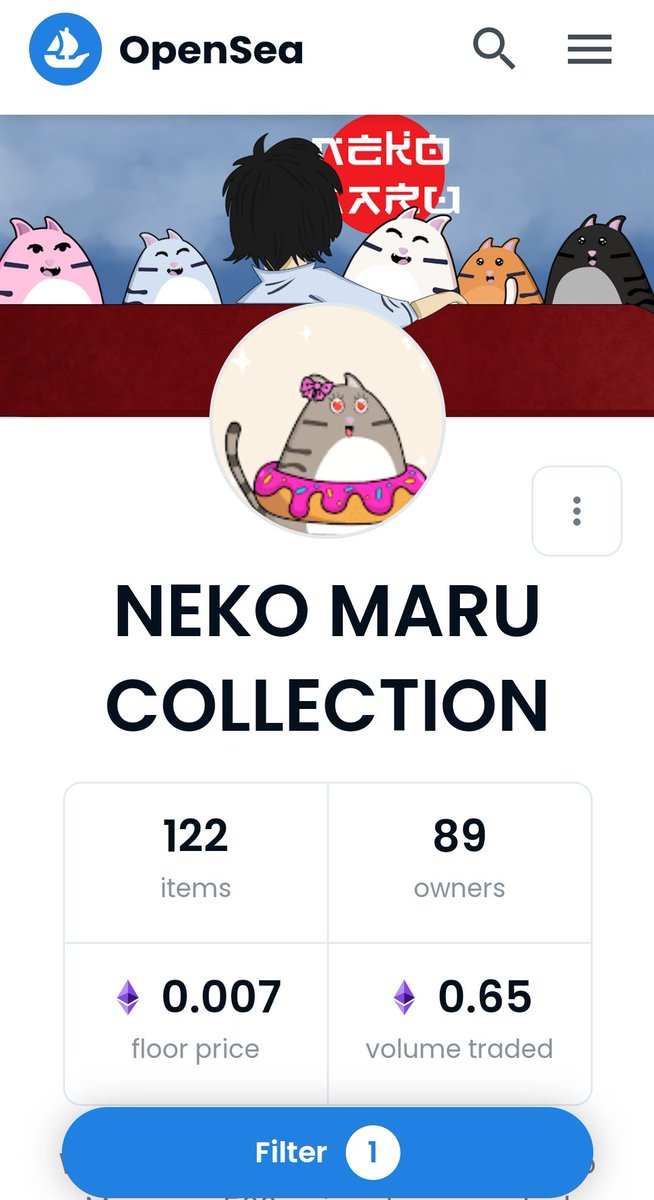 nekomaruNFT's tweet image. Hi #NFTCommunity 
Neko Maru Collection Update (Phase 3) 🔥😻

💰Floor Price: 0.007 $ETH (Gas Free)
😻89 Owners 
📈Volume Traded 0.65 $ETH
🐱75/100 Neko listed (PHASE 3) 
🐈1/1 Hand Drawn

Let&apos;s to adopt and collect ✨
opensea.io/collection/nek… 

#NFTCollector #NFT #NFTJapan
