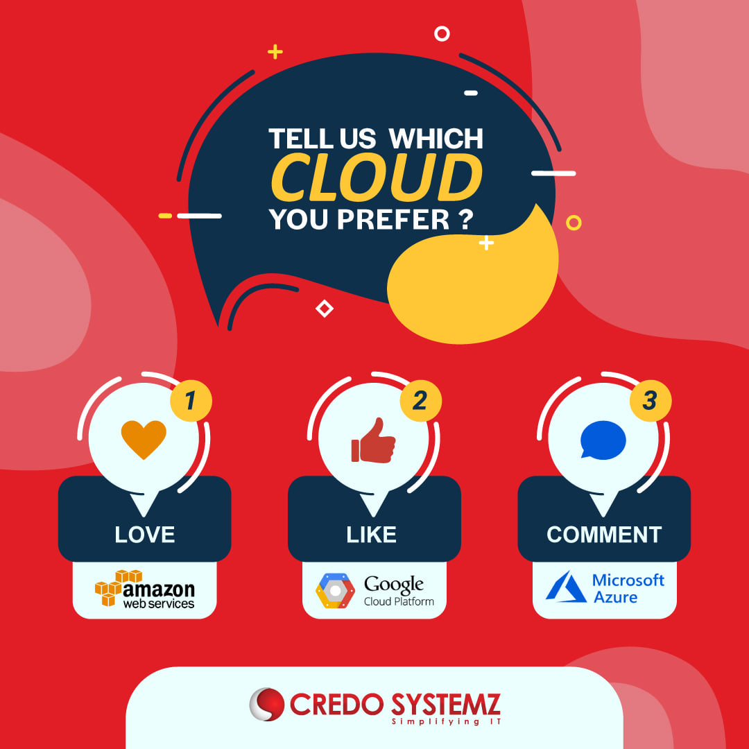 credosystemz's tweet photo. The competition for leadership in public cloud computing is a fierce three-way race: 
Amazon Web Services (AWS) vs Microsoft Azure vs Google Cloud Platform.

Tell us which one you prefer to choose ?

#AWS #Azure #microsoft #gcpcloud #cloud #cloudcomputing #upskillwithcredosystemz https://t.co/XgG0gVOQLa