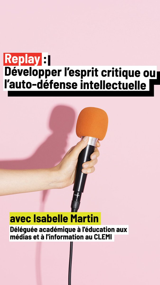[Replay🤯] Nous avons eu le plaisir d'accueillir Isabelle Martin, déléguée académique <a href="/LeCLEMI/">CLEMI</a> <a href="/AcBordeaux/">Académie de Bordeaux</a>, pour parler d'#espritcritique ! 
Interview réalisée par <a href="/AlexandreMarsat/">Alexandre Marsat</a> 

Avec le soutien du <a href="/MinistereCC/">Ministère de la Culture 🇫🇷</a> 

Le replay est à retrouver ici👉instagram.com/p/Cd8nY9JKYp8/