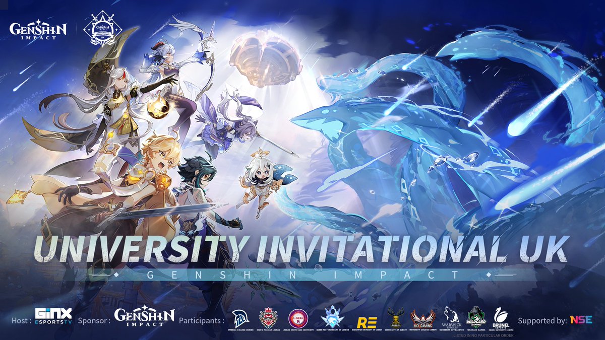 You can catch the live final of the #GenshinInvitationalUK on GINX Esports TV on the 28th May from 16.30BST. The 10 final teams will play 4 unique Genshin challenges to win the tournament prizes, including £5k for first place! @genshinimpact #GenshinImpact